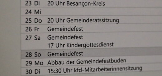 Vorbereitungstreffen für das Gemeindefest 2026